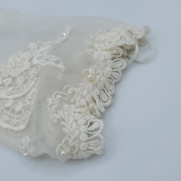 Embroidered Bridal Sleeve Pearls Sequins #695 - Picture 10 of 14